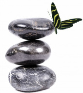 3 stones and butterfly